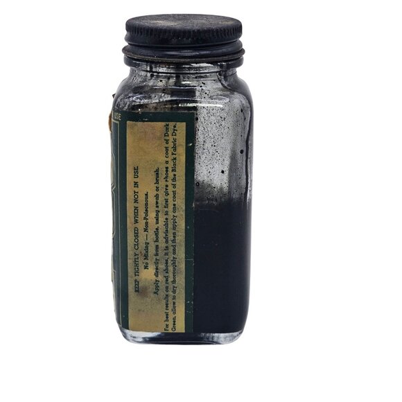 Vintage Evangeline Fabric Slipper Dye Glass Bottle Pitch Black Decorative - Picture 16 of 16